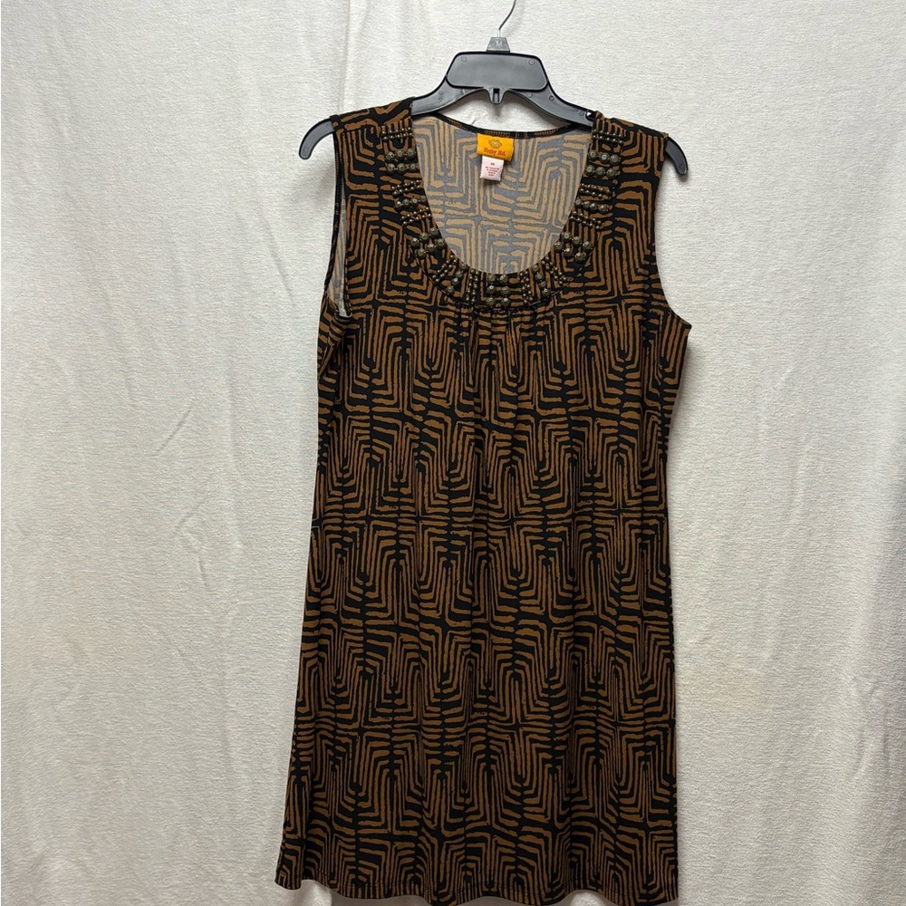 Ruby Rd. Black and Tan Zigzag Dress - Picture 5 of 5